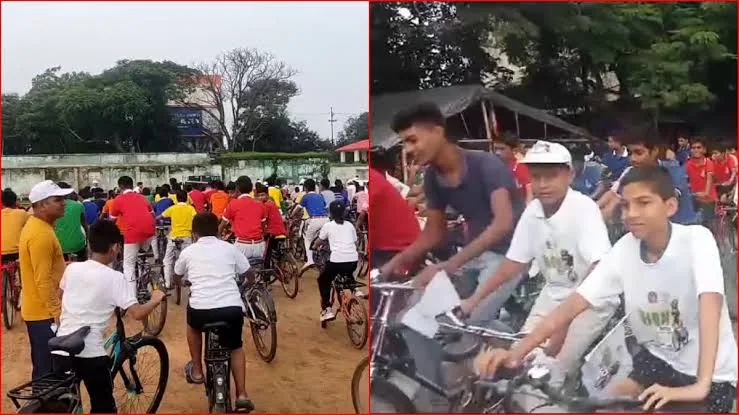 अूठा खेल दिवस: अनगड़ा में साइकिल रैली के दौरान 50 बच्चों ने लिया फिटनेस का संकल्प
