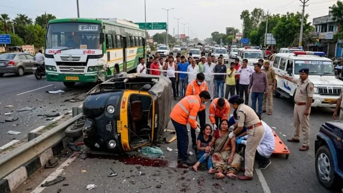 आईजीआई एयरपोर्ट मार्ग पर भीषण सड़क दुर्घटना: एयरपोर्ट रोड पर तेज रफ्तार वाहन की चपेट में आने से महिला की मौत, घंटों लगा जाम
