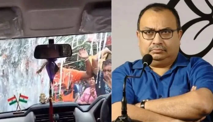 राजनीतिक हंगामा: बंगाल में कुणाल घोष की गाड़ी पर अंडे और पत्थरों से हमला
