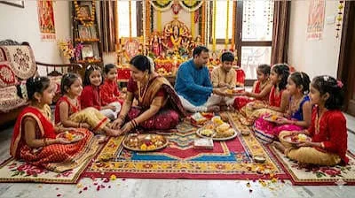 कन्या पूजन का आयोजन: मंदिर परिसर में विशेष अनुष्ठान संपन्न
