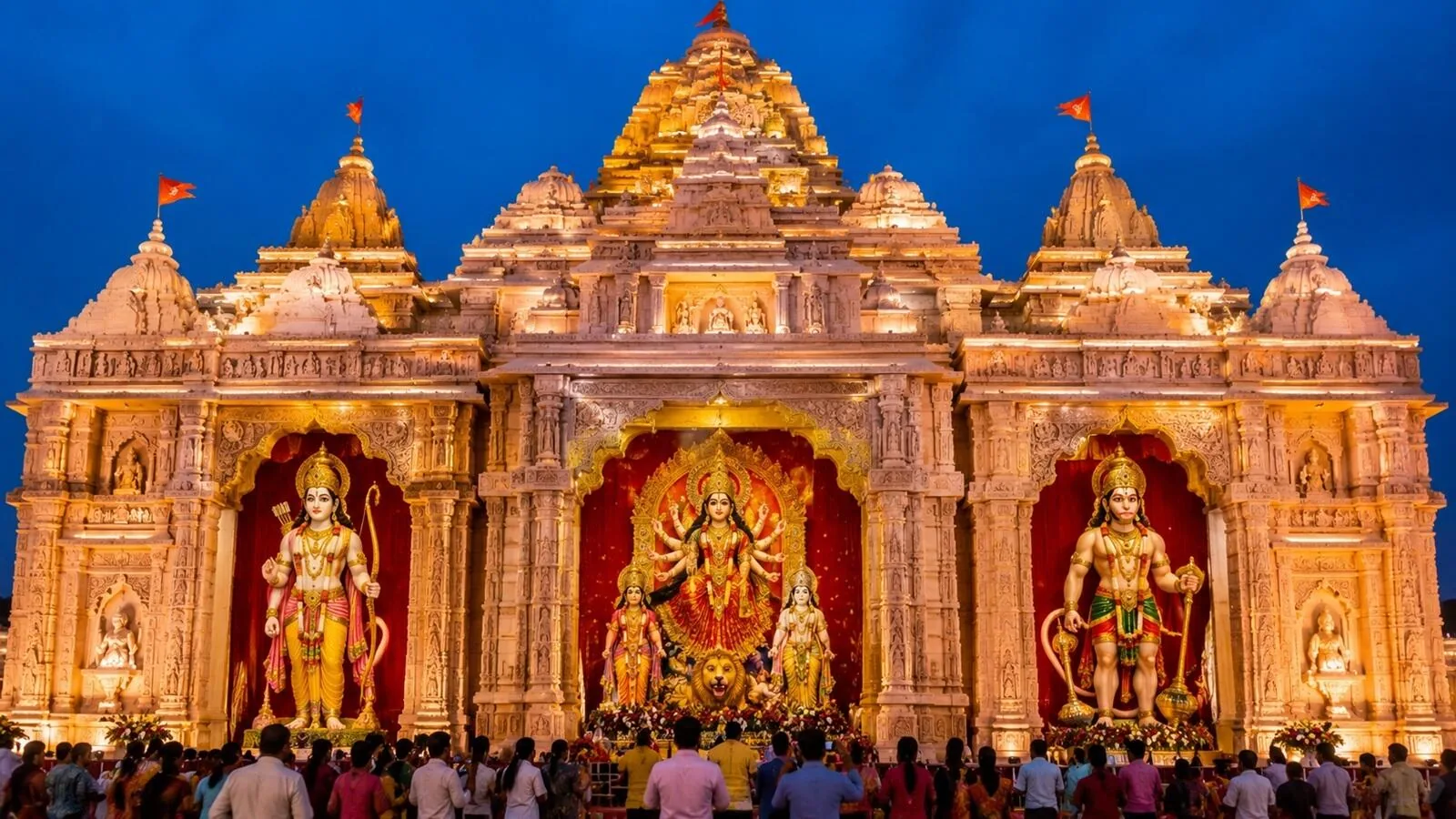 जानकीपुरम में राम मंदिर: अयोध्या के भव्य स्वरूप जैसा दिखा पूजा पंडाल