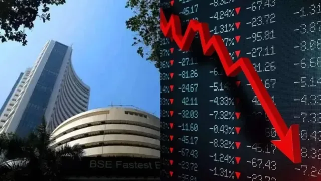 शेयर बाजार में गिरावट: सेंसेक्स 450 अंक टूटा और निफ्टी 22,650 के नीचे फिसला