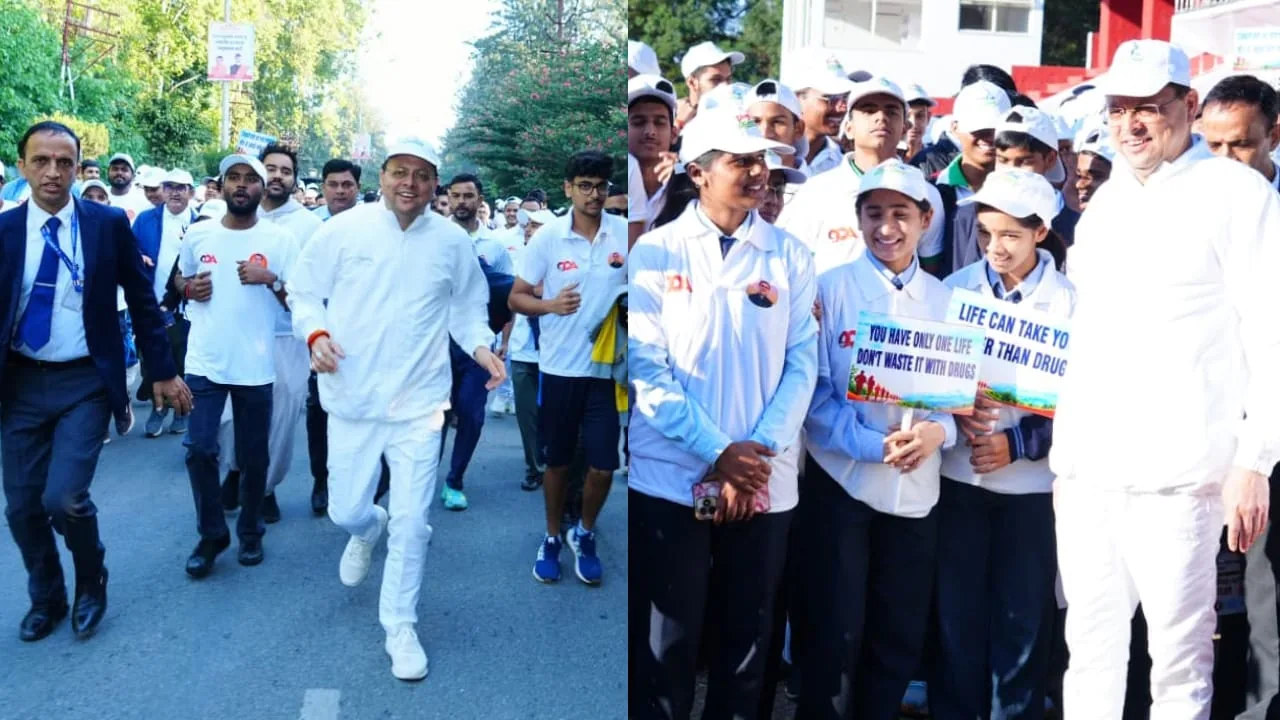 नशा मुक्ति अभियान: मुख्यमंत्री पुष्कर सिंह धामी ने देहरादून में वॉकथॉन को हरी झंडी दिखाई