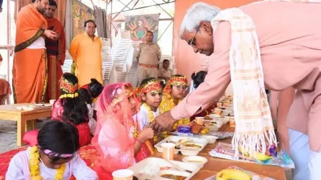 ऐतिहासिक शुरुआत: राम मंदिर में पहली बार हुआ कन्या पूजन