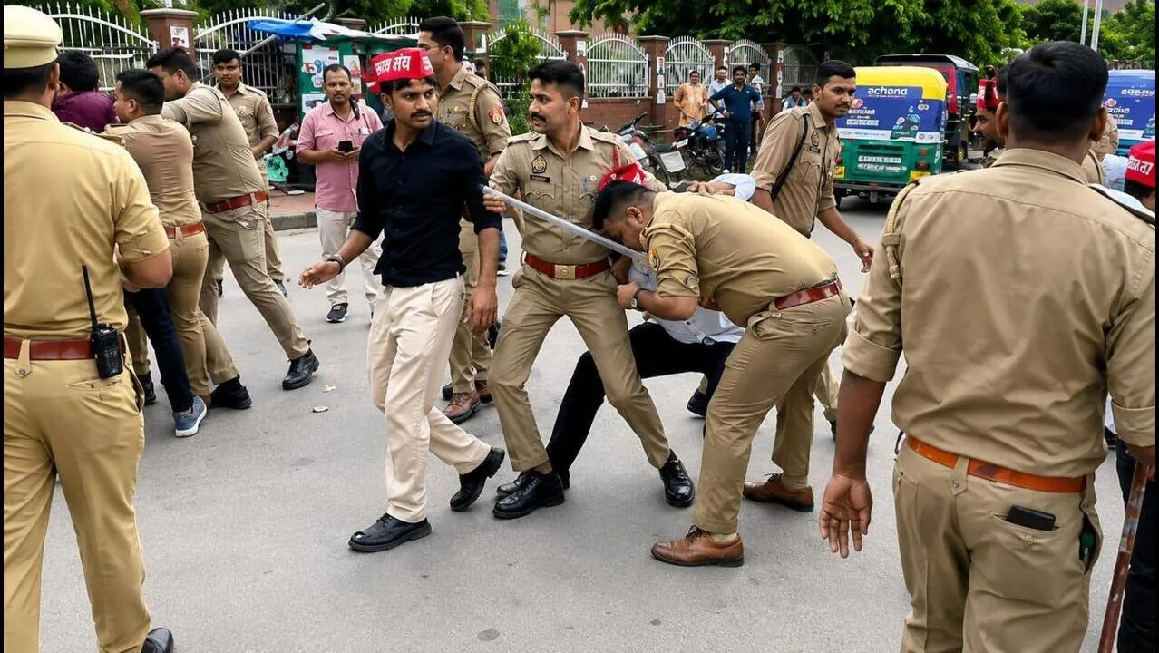 राजनीतिक हलचल: आगरा में प्रदर्शन के लिए जा रहे सपाइयों को पुलिस ने हिरासत में लिया